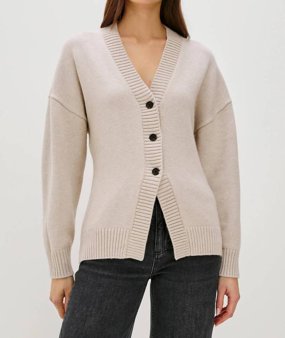 NEW RAILS philippa button down cardigan in taupe